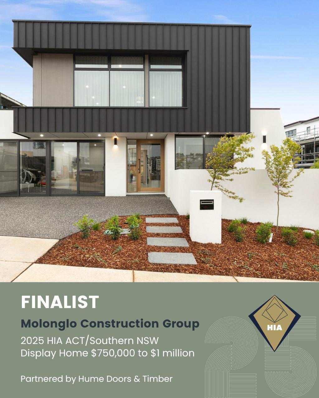 Molonglo Construction Group Denman Prospect display home finalist recognition poster